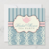 Invitation Chic Damask & Stripe Fête de l'mariée T (Devant)