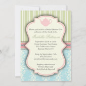 Invitation Chic Damask & Stripe Fête de l'mariée T (Dos)