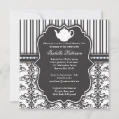 Invitation Chic Damask & Stripe Fête de l'mariée T (Dos)