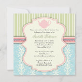 Invitation Chic Damask & Stripe Fête de l'mariée T (Dos)