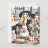 Invitation Chic Dames Repas Anniversaire Chapeau N (Dos)