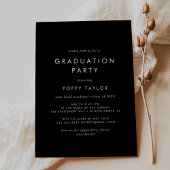 Invitation Chic Dark Black Graduation Party