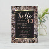 Invitation Chic Dark Rose Black 40e anniversaire (Debout devant)