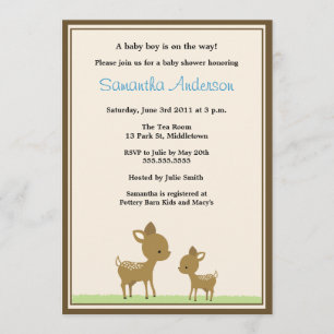 Invitation chic de baby shower de cerfs communs -