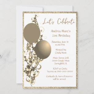 Invitation chic de bronze avec paillettins pour an