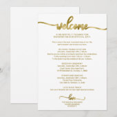 Invitation chic de calendrier de mariage en callig (Devant / Derrière)