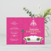 Invitation chic de cocktail de zèbre (roses (Debout devant)
