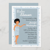 Invitation chic de douche de bébé d'Afro-américain (Devant / Derrière)