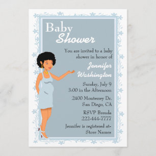 Invitation chic de douche de bébé d'Afro-américain