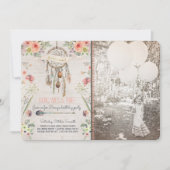 Invitation chic de fête d'anniversaire de Boho (Devant)