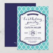 Invitation chic de fête d'anniversaire marocaine (Devant / Derrière)