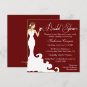 Invitation chic de Fête de la mariée de vin de (Devant / Derrière)