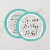 Invitation chic de fête de plage pour les vacances (Devant / Derrière)