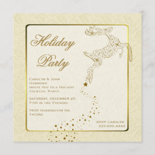 Invitation chic de fête de vacances d'ivoire et