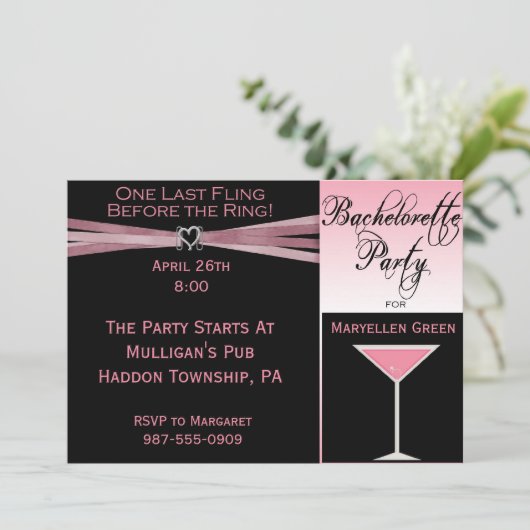 Invitation chic de partie de Bachelorette (Debout devant)