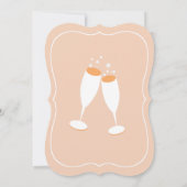 Invitation chic de partie de fiançailles de pain (Dos)