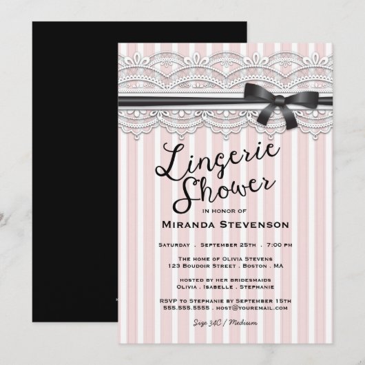 Invitation chic de partie de jarretière de (Devant / Derrière)