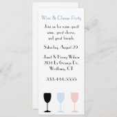 Invitation chic de partie de vin et de fromage (Devant / Derrière)