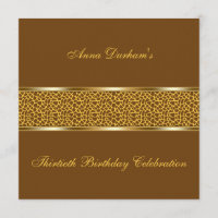 Invitation chic de poster de animal [girafe - brun
