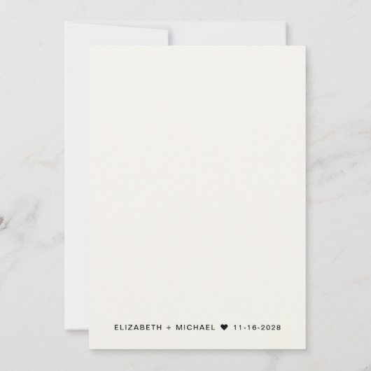 Invitation chic de réception de mariage (Dos)