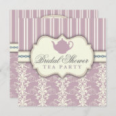 Invitation chic de thé de Fête de la mariée de (Devant / Derrière)