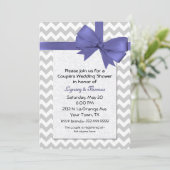 Invitation chic de wedding shower de Chevron (Debout devant)