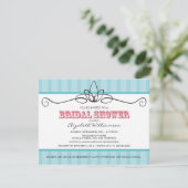 Invitation Chic Deco Bridal Shower (aqua) (Debout devant)