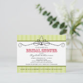 Invitation Chic Deco Bridal Shower (vert citron) (Debout devant)