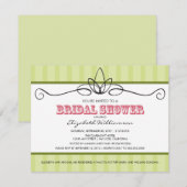 Invitation Chic Deco Bridal Shower (vert citron) (Devant / Derrière)