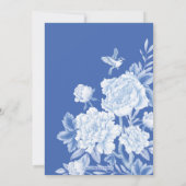Invitation Chic Delft Blue Chinoiserie Flower Garden Mariage (Dos)