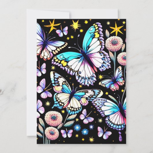 Invitation Chic Delicate Mystical Butterfly Anniversaire (Dos)