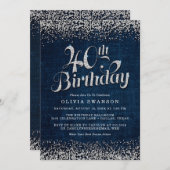 Invitation Chic Denim & Diamonds 40e anniversaire (Devant / Derrière)