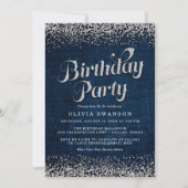 Invitation Chic Denim & Diamonds fête d'anniversaire (Devant)