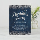 Invitation Chic Denim & Diamonds fête d'anniversaire (Debout devant)