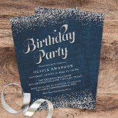 Invitation Chic Denim & Diamonds fête d'anniversaire
