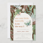 Invitation Chic Desert Arch Butterfly Garden Baby shower (Devant)