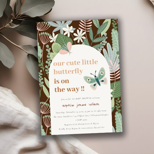 Invitation Chic Desert Arch Butterfly Garden Baby shower