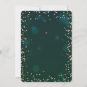 Invitation Chic Diamants Or Vert 40e Fête d'Anniversaire (Dos)