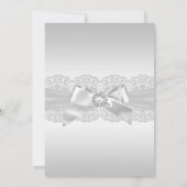 Invitation Chic Diamond dentelle argent Baptême fille/garçon (Dos)