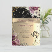 Invitation Chic Diamonds Balloons Floral Retraite Party (Debout devant)