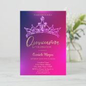 Invitation Chic Diamonds Couronne Quinceañera (Debout devant)