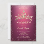 Invitation Chic Diamonds Couronne Quinceañera (Devant)
