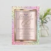 Invitation Chic Diamonds Mariage Holographique Anniversaire I (Debout devant)