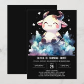 Invitation Chic Digital Cow Anniversaire (Devant / Derrière)
