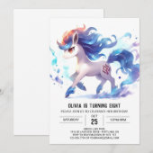 Invitation Chic Digital Horse Anniversaire (Devant / Derrière)