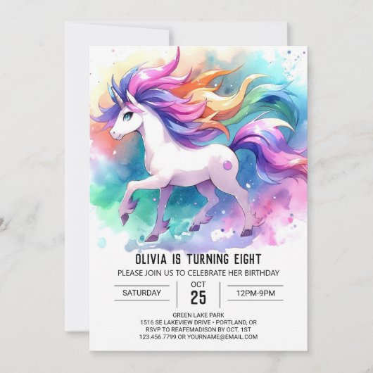 Invitation Chic Digital Horse Anniversaire (Devant)