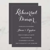 Invitation Chic | Dîner de répétition gris charbon (Devant / Derrière)