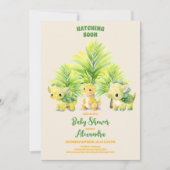 Invitation Chic Dinosaur Boy Baby shower Verdure (Devant)