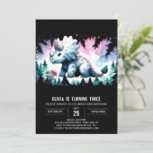 Invitation Chic Dinosaur Triceratops Anniversaire (Debout devant)
