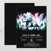 Invitation Chic Dinosaur Triceratops Anniversaire (Devant / Derrière)
